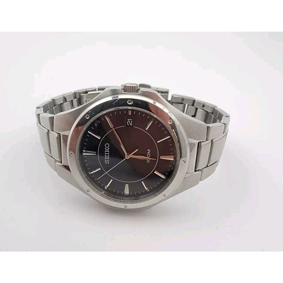 Men's Seiko 7N42-0FD0 Stainless Steel Calendar Vintage Quartz Watch 6.75" wrist- - Picture 4 of 10